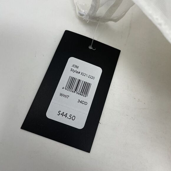 FREDRICKS OF HOLLYWOOD Bra Womens 34 DD White Underwire NEW Padded Mesh Trim - Picture 9 of 9